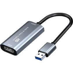 PCERCN 4K HDMI to USB Adapter, USB 3.0 Game Capture Card, 1080P Capture Adapter, Compatible, Recorder, Adapter, for Streaming TV, Teaching, Video Conferencing