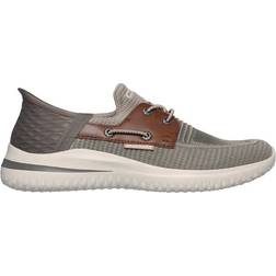 Skechers Men's Delson 3.0 Roth Bungee Slip-ins Boat Shoes Khaki, Men's Casual at Academy Sports