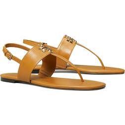 Tory Burch Eleanor Thong Toe Logo Sandals - Women's Marrón