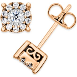 Macy's Stud Earrings - Rose Gold/Diamonds