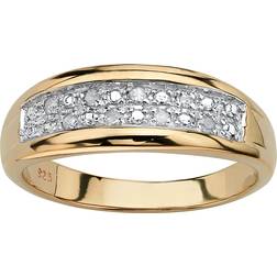 PalmBeach Sold by:Men Pave Diamond Wedding Band 1/8 TCW in 18k Gold-Plated or Platinum-Plated Sterling Silver