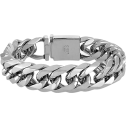 Esquire Polished Wide Curb Link Bracelet - Silver