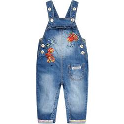 Kidscool Space Infant Embroidered Fashion Jeans Overalls - Blue