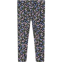 Name It Vivian Leggings - Dark Sapphire/Small Blommor