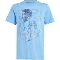 Adidas Kid's Messi Football Graphic T-shirt - Blue Burst