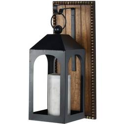 Litton Lane Suspended Arched Cutout Black/Brown Lantern 16"