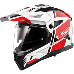 LS2 Adventurehjelm MX702 Pioneer II Hill - Hvit/Rød