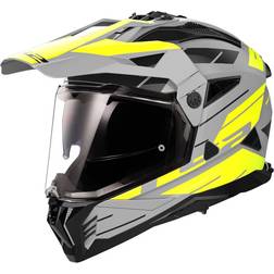 LS2 Adventurekypärä MX702 Pioneer II Namib - Harmaa/Hi-Vis Keltainen