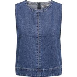 Only Women's Dorsi Top - Medium Blue Denim