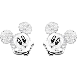 Swarovski Disney Mickey Mouse Stud Earrings - Silver/Transparent