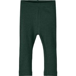 Name It Kab Basis Ribstrikket Leggings - Pine Grove (13198040)