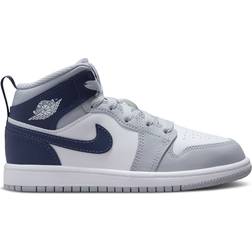 NIKE Jordan 1 Mid PS - White/Wolf Grey/Midnight Navy