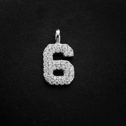 GLD Solid Gold Number Pendant, 10k Solid White Gold