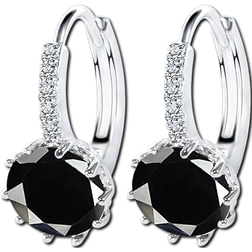 Wiftly Heart Earrings - Silver/Black/Transparent
