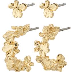 Pilgrim Zhuri Recycled Earrings 2in-1 set Gold-plated Dam Örhängen one