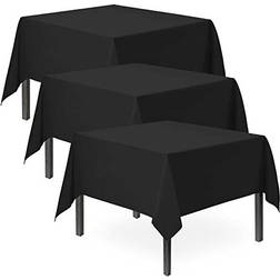 SOL 3pk black table cloth party 121x121cm halloween plastic cover