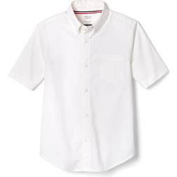 French Toast Men Short Sleeve Oxford Shirt, White