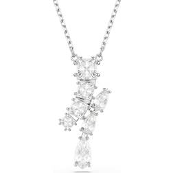 Swarovski Matrix Tennis Mixed Cubic Zirconia Pendant Necklace - Silver