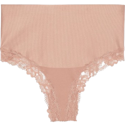 Victoria's Secret Smoothing Shimmer Lace-Trim Thong Panty - Macaron