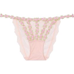 Victoria's Secret Rosebud Embroidery String Bikini Panty - Pink Fizz