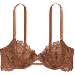 Victoria's Secret Dream Angels Wicked Unlined Boho Floral Embroidery Balconette Bra - Caramel