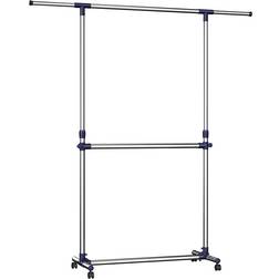 Songmics Adjustable With Wheels Blue Appendiabiti 163x198cm