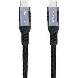 Nordic TB4-026 40Gbps 100W Thunderbolt 4 USB C - USB C M-M 0.2m