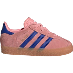 Adidas Infant Gazelle Comfort Closure Elastic Laces Shoes - Semi Pink Spark/Lucid Blue/Lucid Blue