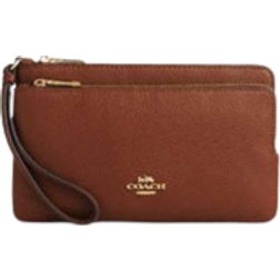 Coach Double Zip Wallet - Gold/Redwood