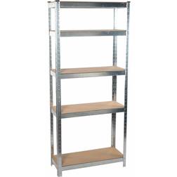 Kinzo Wood Stainless Steel Brown/Silver/Chrome Hyllsystem 75x172cm