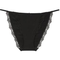 Victoria's Secret Dream Angels Lace Trim String Bikini Panty - Black