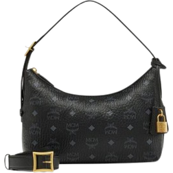 MCM Aren Small Hobo In Visetos - Black