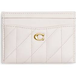 Coach Essential Card Case With Pillow Quilting - Brass/Chalk