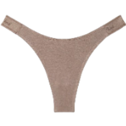 PINK Logo High Leg Thong Panty - Iced Coffee