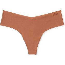 PINK No Show Thong Panty - Caramel