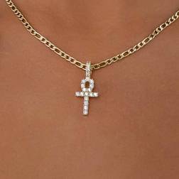 GLD 18k Gold Vermeil Micro Ankh Cross Pendant