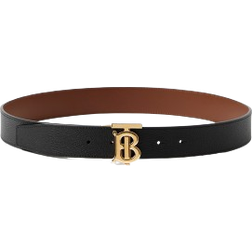 Burberry Leather Reversible TB Belt - Black/Tan/Light Gold