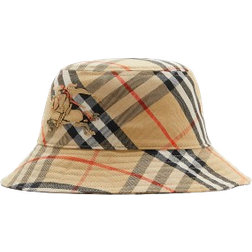 Burberry Check Cotton Blend Bucket Hat - Sand