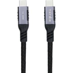 Nordic USBC-N1262 60W 3A 5Gbps 3.2 Gen1 USB C - USB C M-M 1m