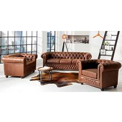 JVMoebel Relax Modern Brown Sofa 203cm 3pcs 1 Seater, 2 Seater, 3 Seater