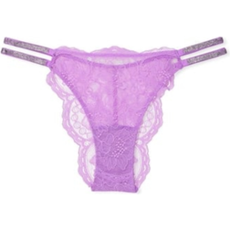 Victoria's Secret Double Shine Strap Lace Brazilian Panty - Purple Paradise