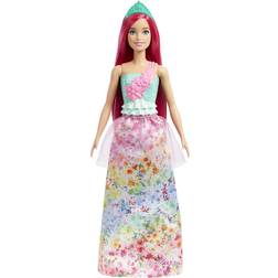 Barbie Dreamtopia Royal Doll with Dark Pink Hair Wearing Removable Skirt Shoes & Headband HGR15