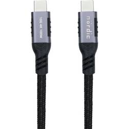Nordic USBC-N1370 100W 10Gbps 4K60Hz 3.2 Gen2 USB C - USB C M-M 0.2m
