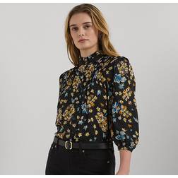 Polo Ralph Lauren Women's Ruffled Floral Shirt Black