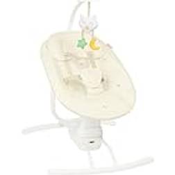 Badabulle Elektrische Babyschaukel Buddy Creme 3 Schaukelgeschwindigkeiten, 8 Melodien, Spielbogen