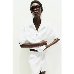 H&M Dame Hvit Bomullsskjorte