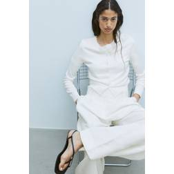 H&M Dam Vit Finstickad kofta