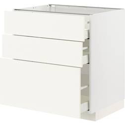 IKEA METOD MAXIMERA bänkskåp 3 lådor, vit/Vallstena