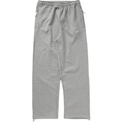 NIKE Solo Swoosh Open-Hem Fleece Sweatpants - Grey