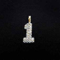 GLD Solid Gold Number Pendant, 10k Solid Gold